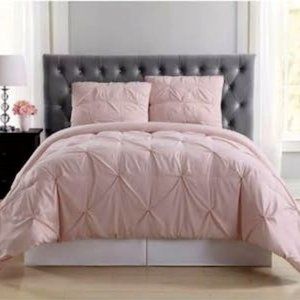 Truly Soft Everyday Pleated Comforter Set, Blush, Various Sizes